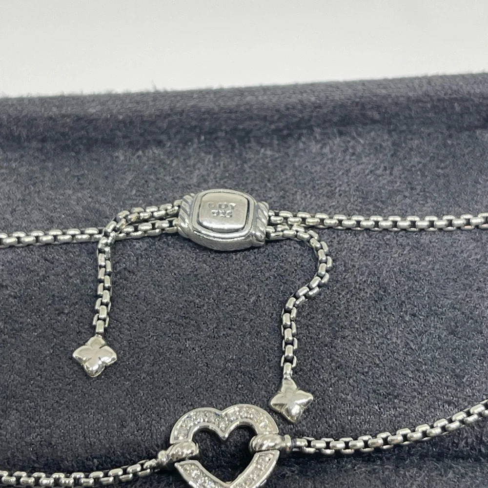 David Yurman Heart Station Bracelet with Diamonds - Picture 6 of 8